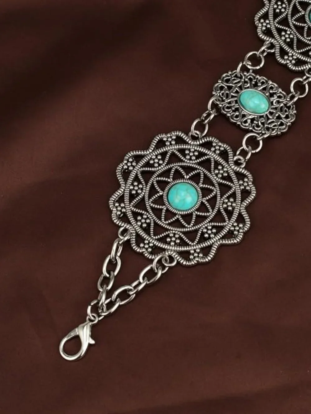 Boho Turquoise Concho Waist Chain for Women | Western Cowgirl Adjustable